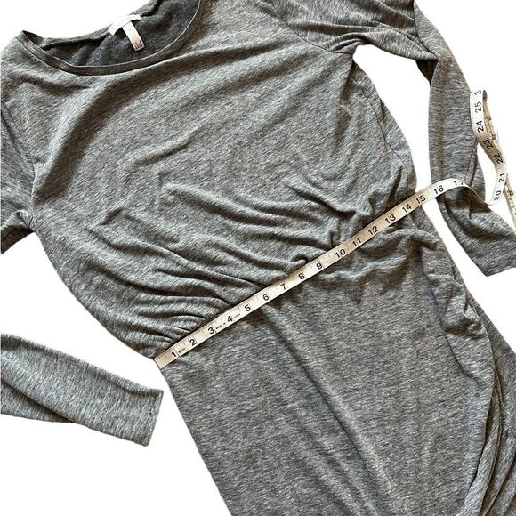 Grey Jersey Knit Long Sleeve Bubble Top Asymmetrical Bottom Dress L - Picture 7 of 10